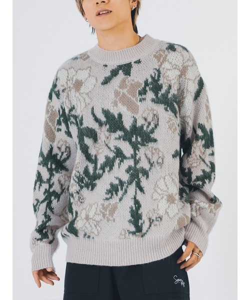 【セール】RE730 モヘアタッチクルーネックニット ビッグシルエット（ニット/セーター）｜RE730（アールイーセブンサーティー）