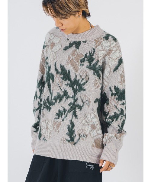 【セール】RE730 モヘアタッチクルーネックニット ビッグシルエット（ニット/セーター）｜RE730（アールイーセブンサーティー）