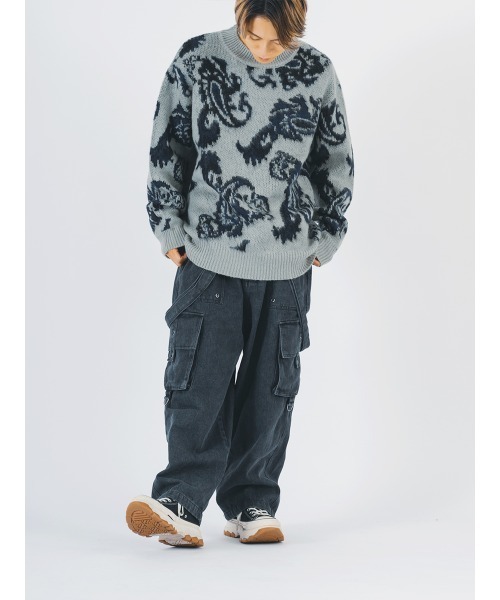 【セール】RE730 モヘアタッチクルーネックニット ビッグシルエット（ニット/セーター）｜RE730（アールイーセブンサーティー）