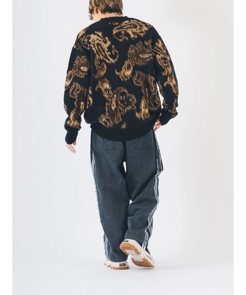 【セール】RE730 モヘアタッチクルーネックニット ビッグシルエット（ニット/セーター）｜RE730（アールイーセブンサーティー）