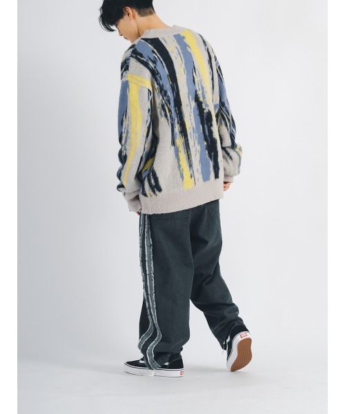 【セール】RE730 モヘアタッチクルーネックニット ビッグシルエット（ニット/セーター）｜RE730（アールイーセブンサーティー）