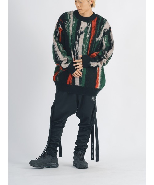 【セール】RE730 モヘアタッチクルーネックニット ビッグシルエット（ニット/セーター）｜RE730（アールイーセブンサーティー）