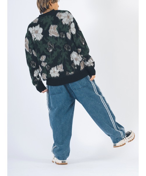 【セール】RE730 モヘアタッチクルーネックニット ビッグシルエット（ニット/セーター）｜RE730（アールイーセブンサーティー）