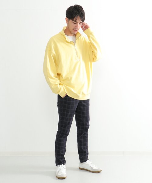 Dickies（ディッキーズ）の「Dickies ディッキーズ ハーフジップトレーナー（スウェット・メンズ・ネイビー/ライトイエロー/ブラック/オフホワイト・XL/L/M）」の6枚目の写真