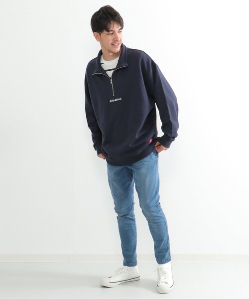 Dickies（ディッキーズ）の「Dickies ディッキーズ ハーフジップトレーナー（スウェット・メンズ・ネイビー/ライトイエロー/ブラック/オフホワイト・XL/L/M）」の10枚目の写真