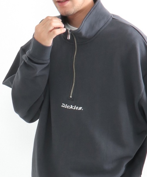 Dickies（ディッキーズ）の「Dickies ディッキーズ ハーフジップトレーナー（スウェット・メンズ・ネイビー/ライトイエロー/ブラック/オフホワイト・XL/L/M）」の3枚目の写真