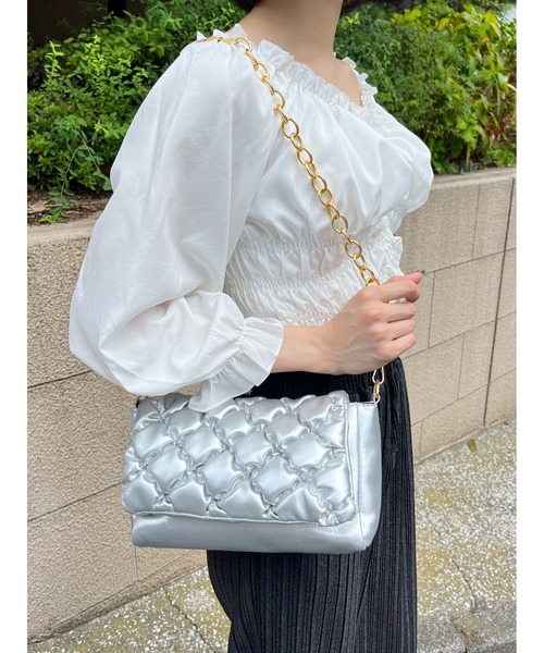 WC（ダブル シー）の「ポップコーンキルトバッグ（ショルダーバッグ・レディース・オレンジ/シルバー/ブラック・FREE）」の12枚目の写真