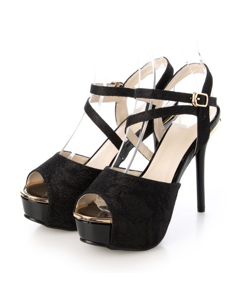 Mafmof（マフモフ）の「Mafmof(マフモフ)厚底ダブルベルトヒールサンダル（サンダル・レディース・ホワイト/ブラック/シルバー/ブラック系その他・LL/L/M/S）」の7枚目の写真