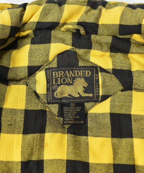 VINTAGE(ヴィンテージ)の「【ヴィンテージ古着】BRANDED LION チェック柄 中綿入りベスト(ダウンベスト・メンズ・イエロー・X-LARGE)」の5枚目の写真