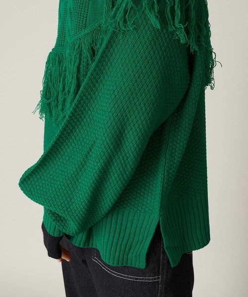 A de a.v.v（アードアー・ヴェ・ヴェ）の「フリンジケーブルニット（ニット/セーター・レディース・ブラック/グリーン/オレンジ・39）」の21枚目の写真