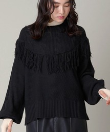 フリンジケーブルニット