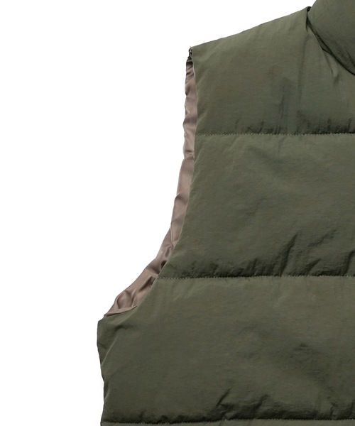 ILL'S（イルズ）の「ビッグシルエット スタンドネック ドロスト エコダウン フルジップナイロンベスト【ILL’S】（ダウンベスト・メンズ・ブラック/グリーン/ネイビー/ブラウン/カーキ・L/M）」の18枚目の写真