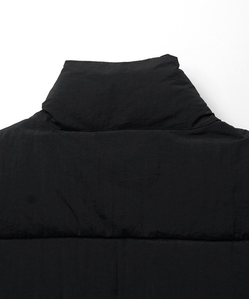 ILL'S（イルズ）の「ビッグシルエット スタンドネック ドロスト エコダウン フルジップナイロンベスト【ILL’S】（ダウンベスト・メンズ・ブラック/グリーン/ネイビー/ブラウン/カーキ・L/M）」の9枚目の写真