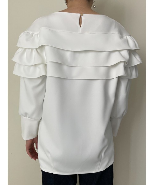 TEVALT(ヴァレット)の「フリルコクーンチュニック(その他トップス・レディース・オフホワイト/ブラック・38)」の9枚目の写真