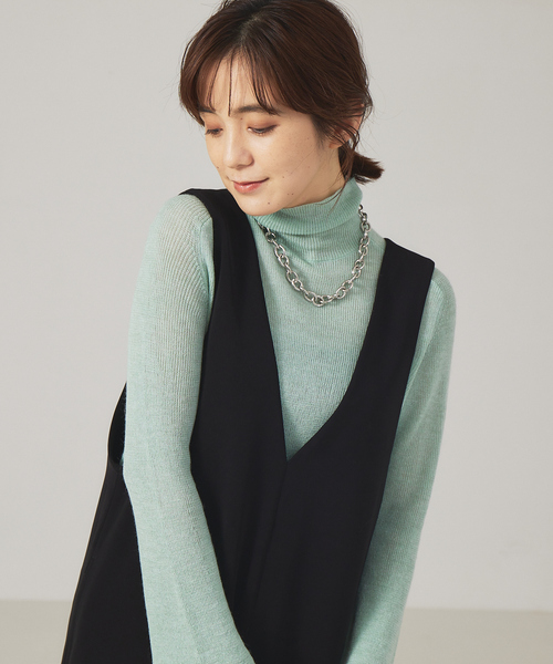 qualite(カリテ)の「Vネックストレートオールインワン(つなぎ/オールインワン・レディース・ブラック・34/38)」の19枚目の写真