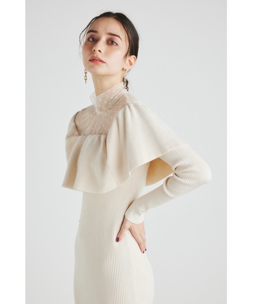 rienda（リエンダ）の「チュールコンビフリルニットワンピース（ワンピース・レディース・オレンジ/アイボリー/ブラック/ライトピンク・FREE）」の20枚目の写真