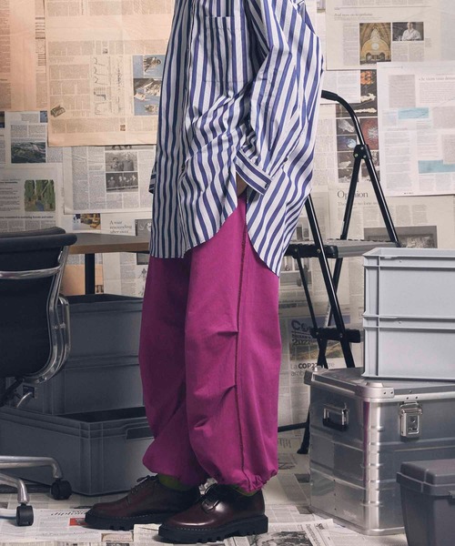 MAISON SPECIAL(メゾンスペシャル)の「《UNISEX》Cotton Belted Snow Wide Pants/コットンベルテッドスノーワイドパンツ【MAISON SPECIAL/メゾンスペシャル】(その他パンツ・メンズ・ブラック/パープル/オフホワイト/ライム・1/0)」の21枚目の写真