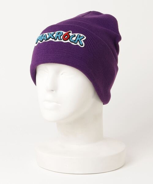 maxsix（マックスシックス）の「maxsix(マックスシックス）MX-1302/@別注ニットキャップ マックスロック（ニットキャップ/ビーニー・メンズ・パープル/ブラック/グレー・F）」の3枚目の写真