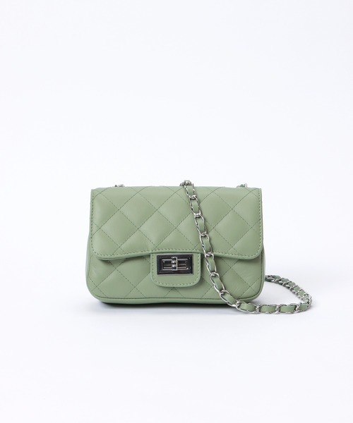 allureville（アルアバイル）の「キルティングチェーンショルダー（ショルダーバッグ・レディース・ライトブルー/ミント/ブラック/ベージュ・2）」の3枚目の写真