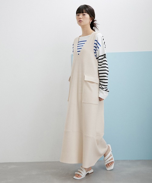 ADAM ET ROPE'（アダムエロペ）の「【WEB限定(一部店舗展開あり)】フラップポケットジャンパースカート（ジャンパースカート・レディース・グレー/オフホワイト/ブラック・FREE）」の22枚目の写真