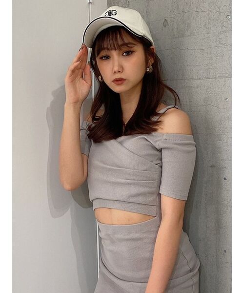 GYDA（ジェイダ）の「Symmetry GYDAパイピングキャップ（キャップ・レディース・オフホワイト/ブラック・FREE）」の5枚目の写真