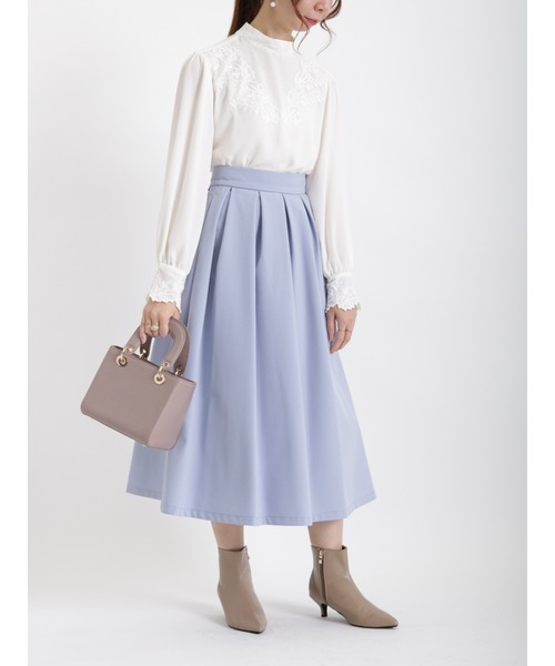 Te chichi（テチチ）の「ボンディングタックフレアスカート（スカート・レディース・ブラック/ブルー/グリーン・SMALL/MEDIUM）」の9枚目の写真