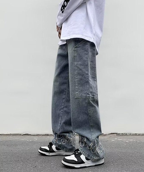 VIBGYOR(ヴィブジョー)の「【バーレスク】ファイヤーパターンデニムパンツ(BQ)(デニムパンツ・メンズ・ブラック/ブルー・MEDIUM/LARGE/X-LARGE)」の12枚目の写真