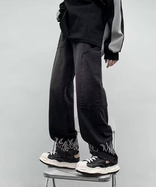 VIBGYOR(ヴィブジョー)の「【バーレスク】ファイヤーパターンデニムパンツ(BQ)(デニムパンツ・メンズ・ブラック/ブルー・MEDIUM/LARGE/X-LARGE)」の6枚目の写真