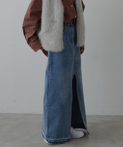 FIG&VIPER（フィグアンドバイパー）の「カットオフデニムスカート（デニムスカート・レディース・ブルー・S/M）」の9枚目の写真