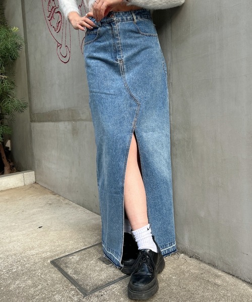 FIG&VIPER（フィグアンドバイパー）の「カットオフデニムスカート（デニムスカート・レディース・ブルー・S/M）」の7枚目の写真