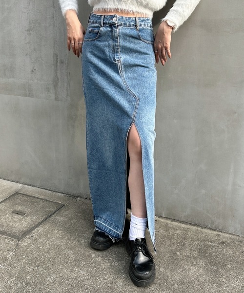 FIG&VIPER（フィグアンドバイパー）の「カットオフデニムスカート（デニムスカート・レディース・ブルー・S/M）」の6枚目の写真