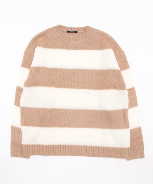 Bling Leads（ブリングリーズ）の「/Bling leads/クルーネックモヘアタッチオーバーサイズプルオーバー（ニット/セーター・レディース・チャコール/イエロー系/マスタード/ベージュ系/ブラック×ホワイト/グリーン系/グリーン/ライトグレー/グレー系/グリーン系1/ブラック×レッド/ブラック/ブルー・L/M）」の7枚目の写真