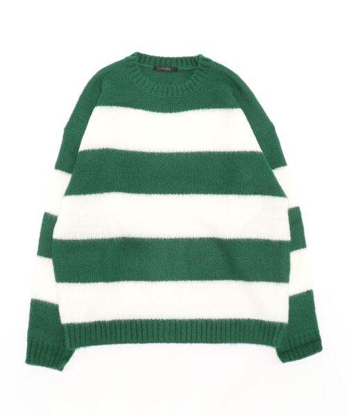 Bling Leads（ブリングリーズ）の「/Bling leads/クルーネックモヘアタッチオーバーサイズプルオーバー（ニット/セーター・レディース・チャコール/イエロー系/マスタード/ベージュ系/ブラック×ホワイト/グリーン系/グリーン/ライトグレー/グレー系/グリーン系1/ブラック×レッド/ブラック/ブルー・L/M）」の10枚目の写真