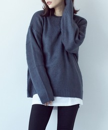 Bling Leads（ブリングリーズ）の「/Bling leads/クルーネックモヘアタッチオーバーサイズプルオーバー（ニット/セーター）」