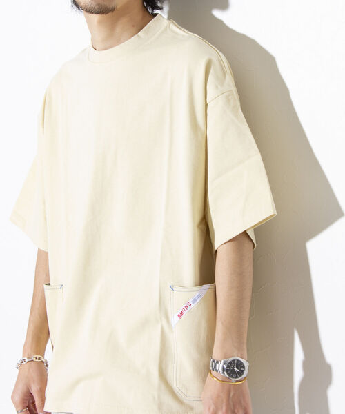 SMITH'S（スミス）の「【SMITH'S AMERICAN／スミス アメリカン】サイドポケット 半袖Tシャツ ポケT（Tシャツ/カットソー・メンズ・ホワイト/ライトグレー/ミント/イエロー・M/L）」の4枚目の写真