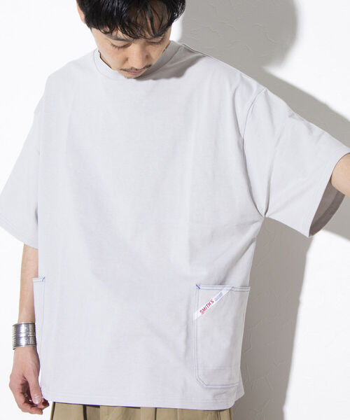SMITH'S（スミス）の「【SMITH'S AMERICAN／スミス アメリカン】サイドポケット 半袖Tシャツ ポケT（Tシャツ/カットソー・メンズ・ホワイト/ライトグレー/ミント/イエロー・M/L）」の2枚目の写真