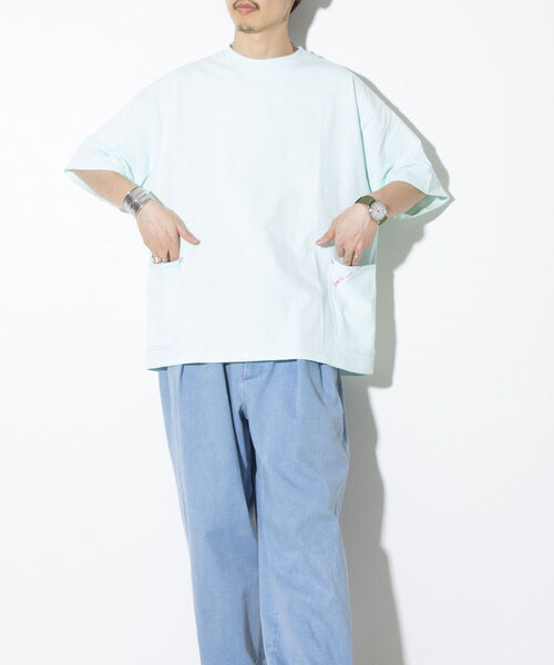 SMITH'S（スミス）の「【SMITH'S AMERICAN／スミス アメリカン】サイドポケット 半袖Tシャツ ポケT（Tシャツ/カットソー・メンズ・ホワイト/ライトグレー/ミント/イエロー・M/L）」の3枚目の写真