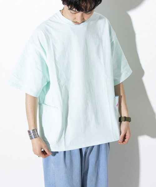 SMITH'S（スミス）の「【SMITH'S AMERICAN／スミス アメリカン】サイドポケット 半袖Tシャツ ポケT（Tシャツ/カットソー・メンズ・ホワイト/ライトグレー/ミント/イエロー・M/L）」の12枚目の写真