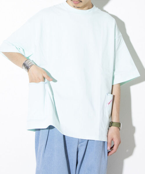 SMITH'S（スミス）の「【SMITH'S AMERICAN／スミス アメリカン】サイドポケット 半袖Tシャツ ポケT（Tシャツ/カットソー・メンズ・ホワイト/ライトグレー/ミント/イエロー・M/L）」の13枚目の写真