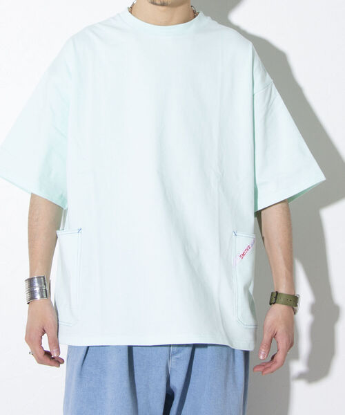 SMITH'S（スミス）の「【SMITH'S AMERICAN／スミス アメリカン】サイドポケット 半袖Tシャツ ポケT（Tシャツ/カットソー・メンズ・ホワイト/ライトグレー/ミント/イエロー・M/L）」の15枚目の写真