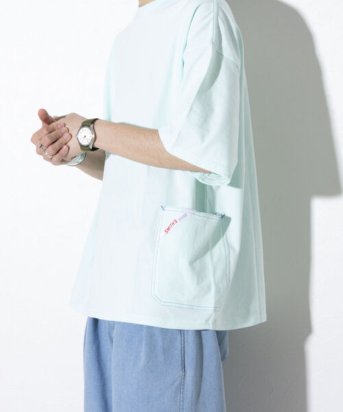 SMITH'S（スミス）の「【SMITH'S AMERICAN／スミス アメリカン】サイドポケット 半袖Tシャツ ポケT（Tシャツ/カットソー・メンズ・ホワイト/ライトグレー/ミント/イエロー・M/L）」の16枚目の写真