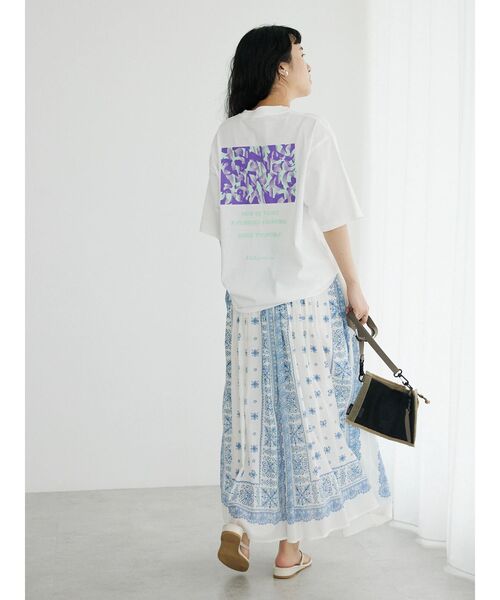 CRAFT STANDARD BOUTIQUE（クラフトスタンダードブティック）の「★パネル柄マキシギャザースカート（スカート・レディース・ブルー/ダークグレー/ライトベージュ/チャコールグレー・M/L）」の15枚目の写真