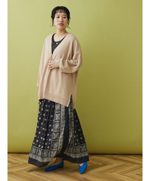 CRAFT STANDARD BOUTIQUE（クラフトスタンダードブティック）の「★パネル柄マキシギャザースカート（スカート・レディース・ブルー/ダークグレー/ライトベージュ/チャコールグレー・M/L）」の18枚目の写真