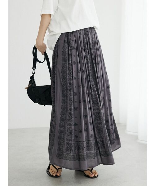 CRAFT STANDARD BOUTIQUE（クラフトスタンダードブティック）の「★パネル柄マキシギャザースカート（スカート・レディース・ブルー/ダークグレー/ライトベージュ/チャコールグレー・M/L）」の22枚目の写真