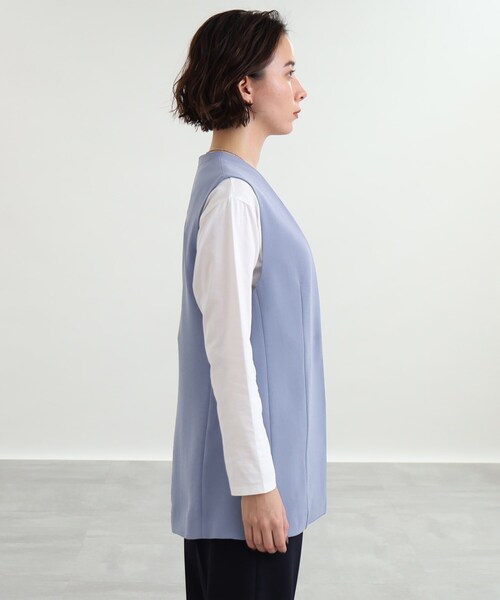 INDIVI（インディヴィ）の「◆【さらっとして快適！/洗える/こなれSETUP】ジレジャケット〈夏の通勤・お出かけに！〉（ベスト・レディース・サックスブルー系5/グレー系その他6/ブラック/ライトグリーン系・34/13/12/05/38/15 ）」の19枚目の写真