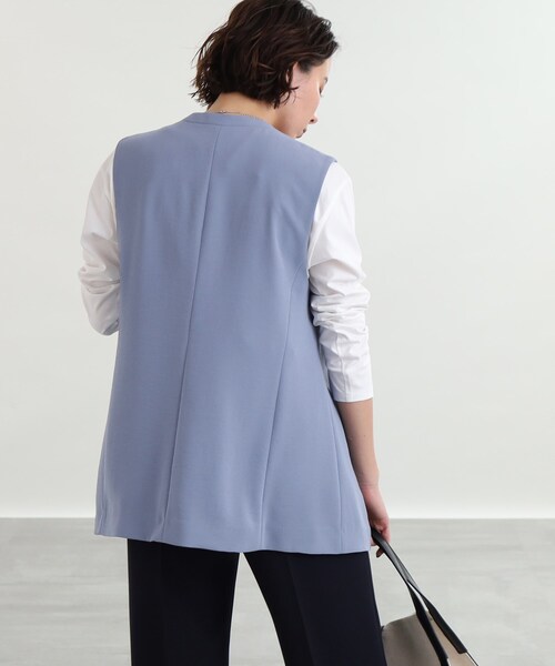 INDIVI（インディヴィ）の「◆【さらっとして快適！/洗える/こなれSETUP】ジレジャケット〈夏の通勤・お出かけに！〉（ベスト・レディース・サックスブルー系5/グレー系その他6/ブラック/ライトグリーン系・34/13/12/05/38/15 ）」の20枚目の写真