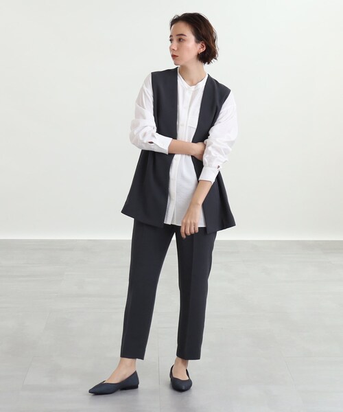 INDIVI（インディヴィ）の「◆【さらっとして快適！/洗える/こなれSETUP】ジレジャケット〈夏の通勤・お出かけに！〉（ベスト・レディース・サックスブルー系5/グレー系その他6/ブラック/ライトグリーン系・34/13/12/05/38/15 ）」の12枚目の写真