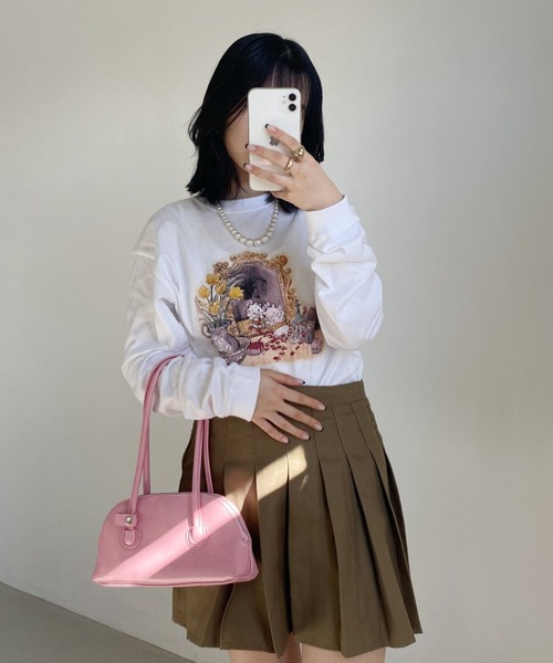 tシャツ Disney/TheAristocats/おしゃれキャット/マリー/ロングスリーブTシャツ/ホワイト/イラスト/キャラクター レディース Disney tシャツ 「Disney/ディズニー」おしゃれキャット・マリー