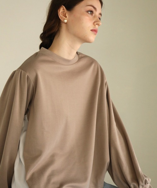 aity（アイティ）の「ポンチバックプリーツプルオーバー（Tシャツ/カットソー・レディース・グレイッシュベージュ/ブラック/ブルー・M）」の18枚目の写真