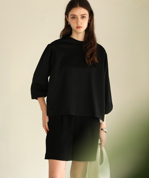 aity（アイティ）の「ポンチバックプリーツプルオーバー（Tシャツ/カットソー・レディース・グレイッシュベージュ/ブラック/ブルー・M）」の19枚目の写真